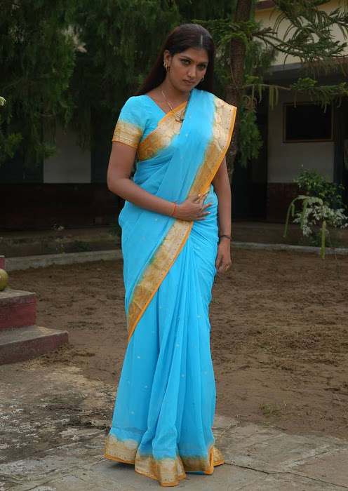 bhuvaneswari in blue saree actress pics
